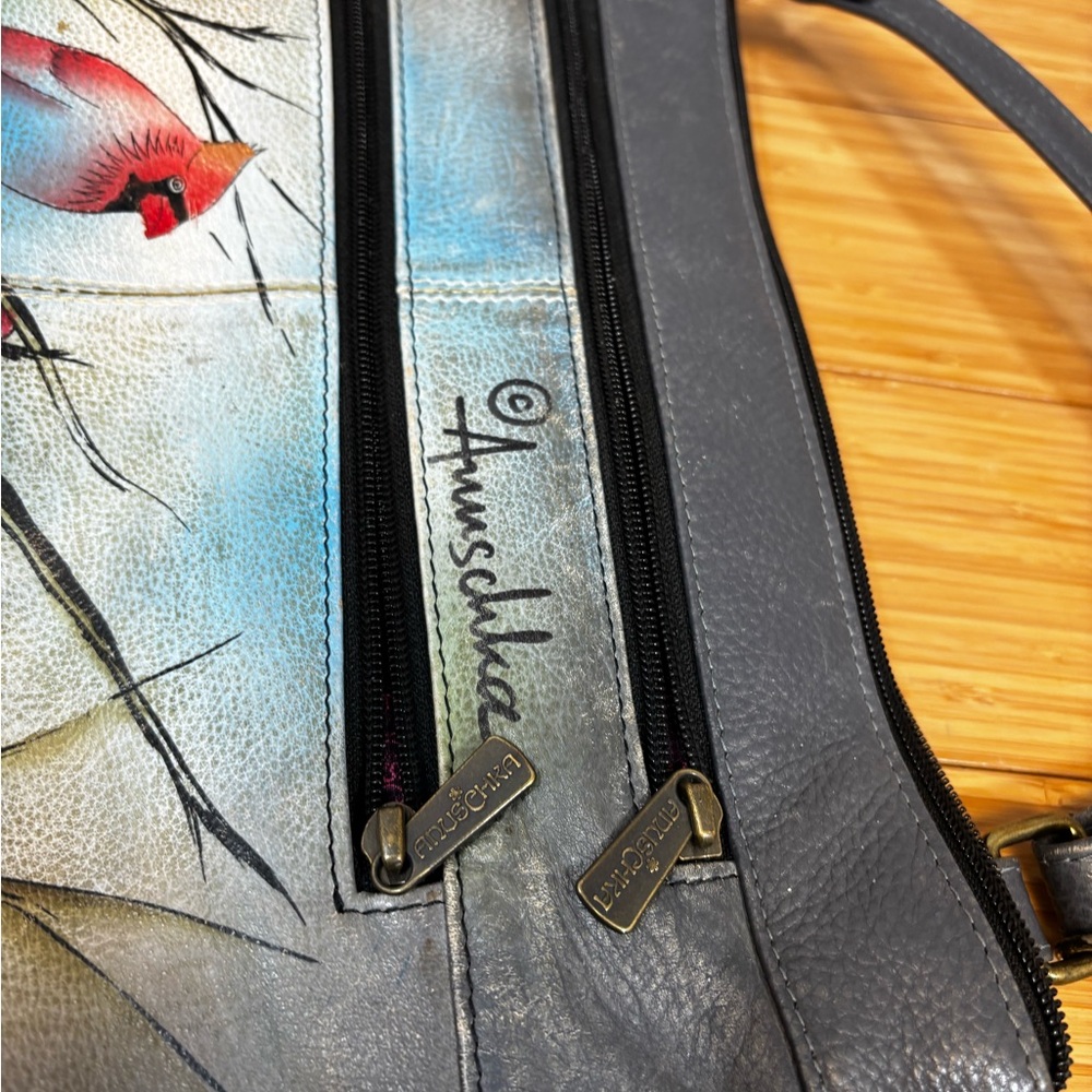 Anuschka Hand-Painted Cardinal Crossbody Bag - Picture 7 of 16